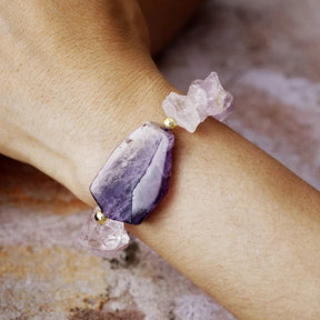 Amethyst Haze Boho elastische armband