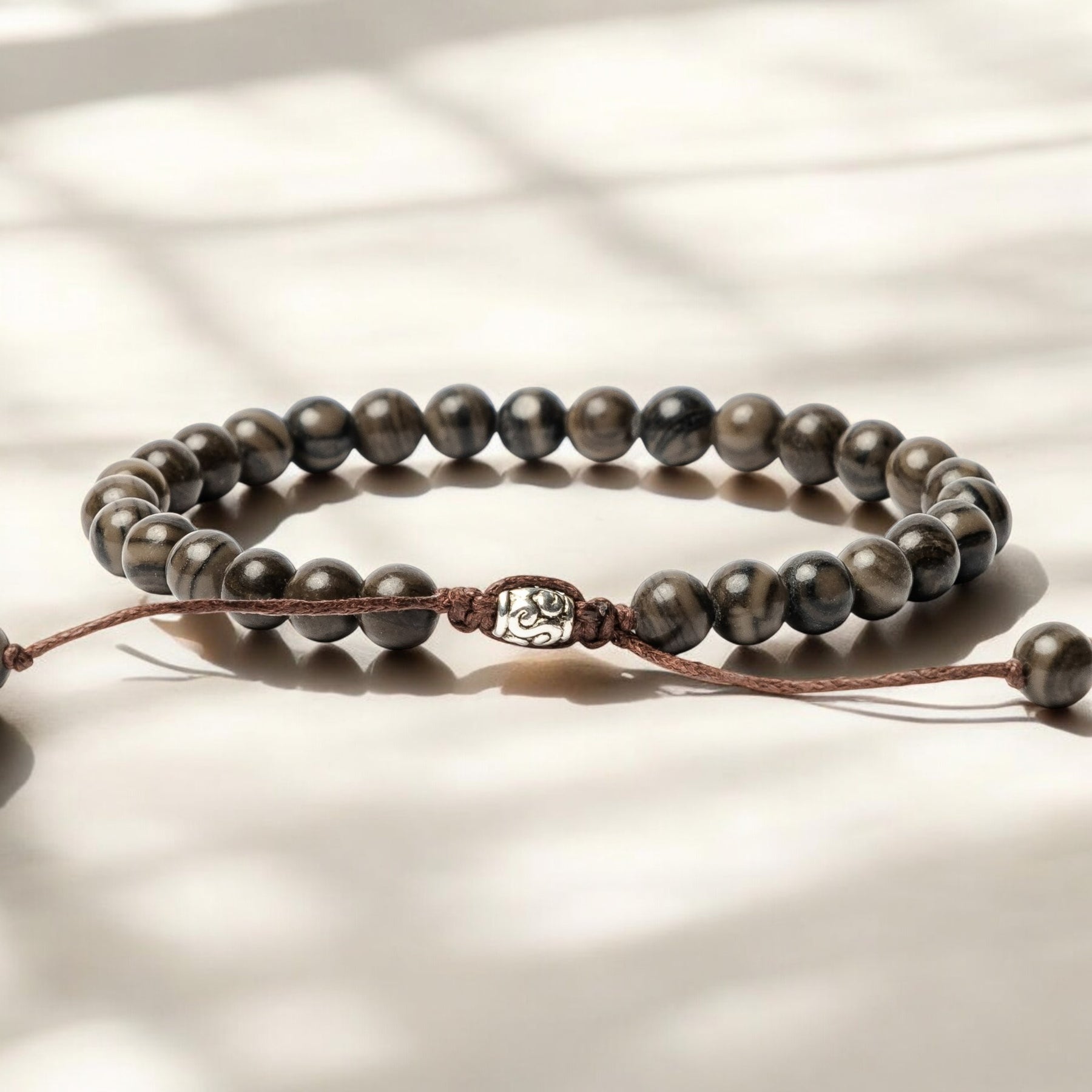 Heren Zwarte Jasper Armband