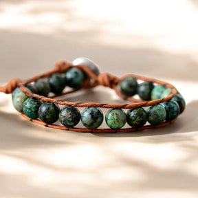 Heren Boho Afrikaanse Turquoise Armband