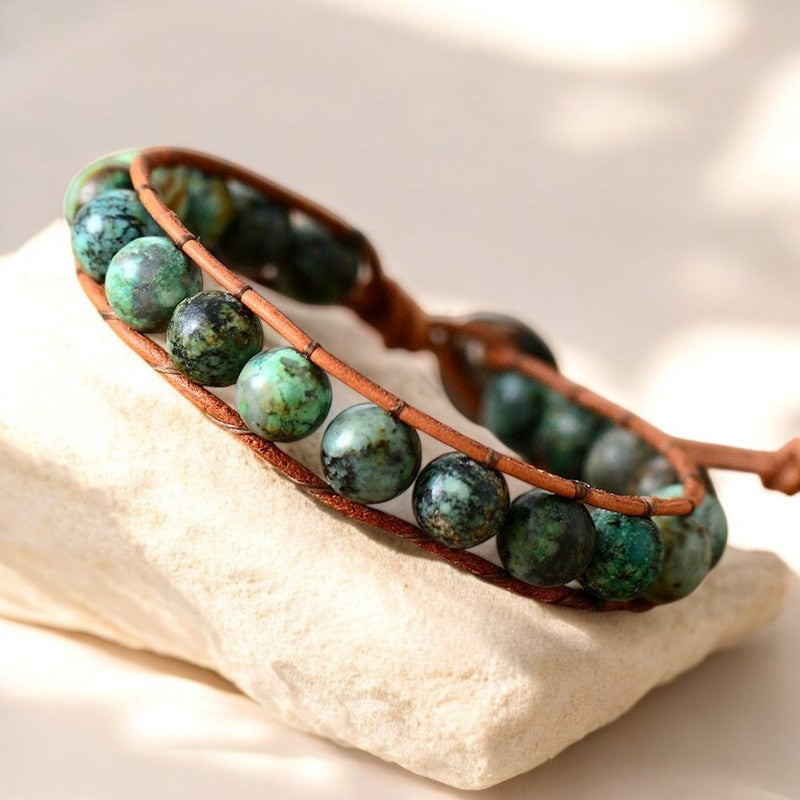 Heren Boho Afrikaanse Turquoise Armband