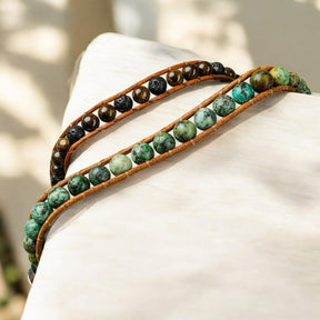 Heren Bronzite & Lava Armband