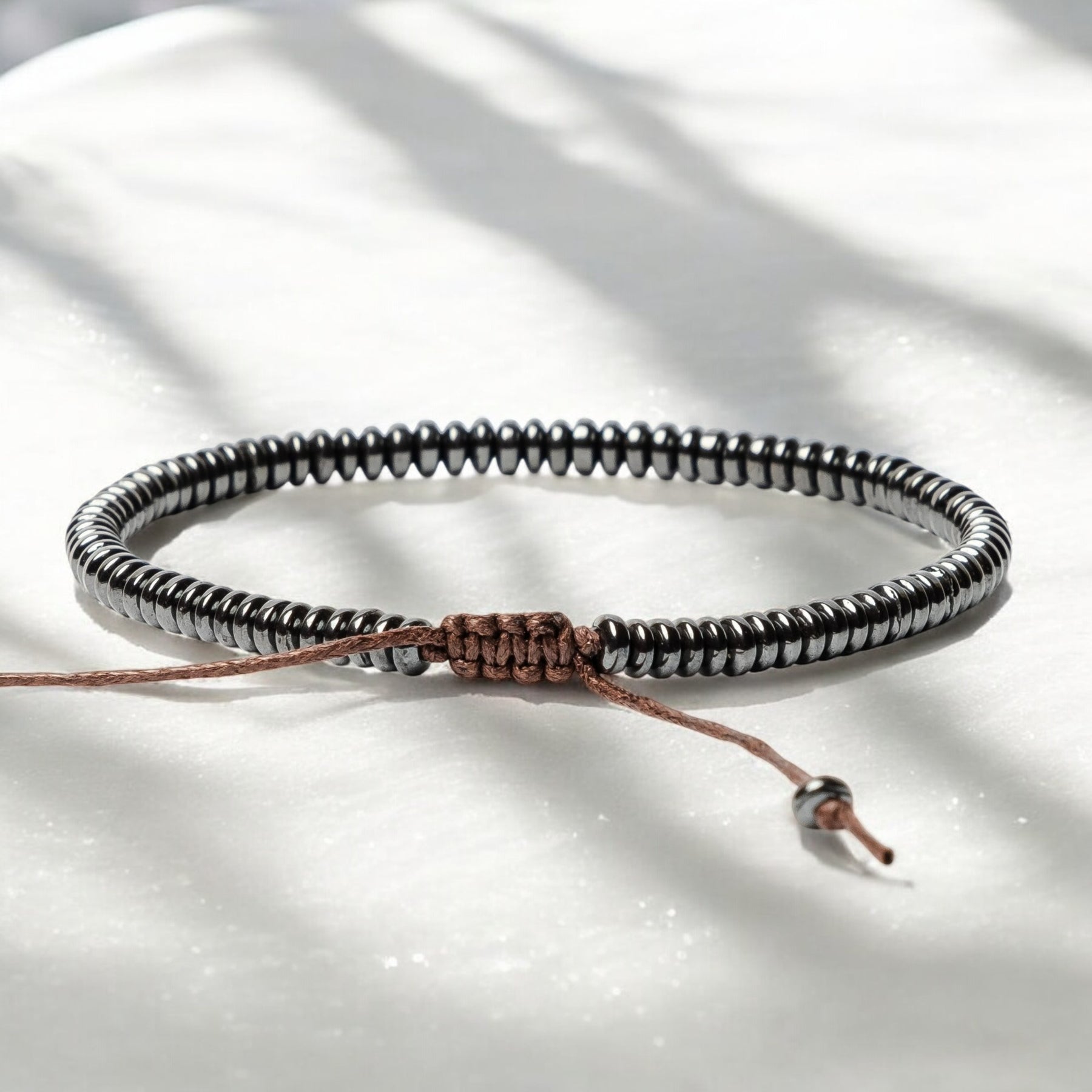 Heren Hematiet Steen Armband