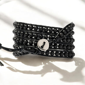Heren Lava Steen Wrap Armband
