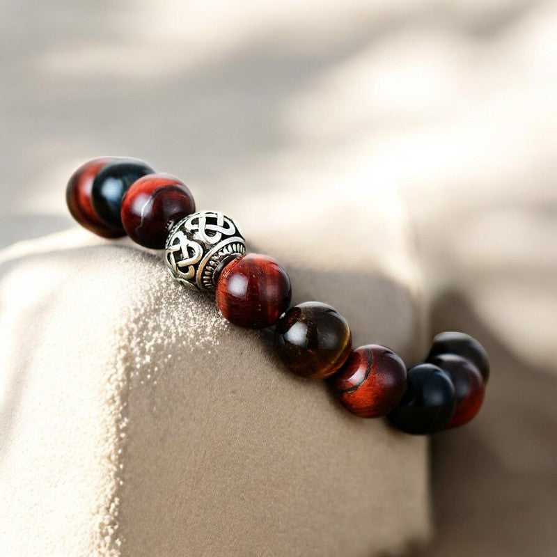 Rode Tijgeroog Boeddha-armband voor heren