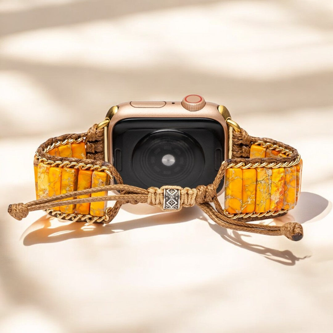 Perzikkleurige Imperial Jasper Apple Watch-band
