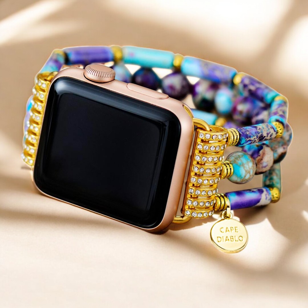 Periwinkle Jasper Stretch Apple Watch-band
