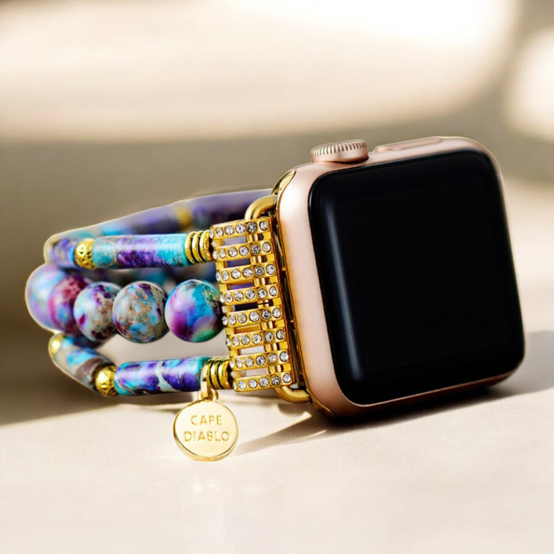 Periwinkle Jasper Stretch Apple Watch-band