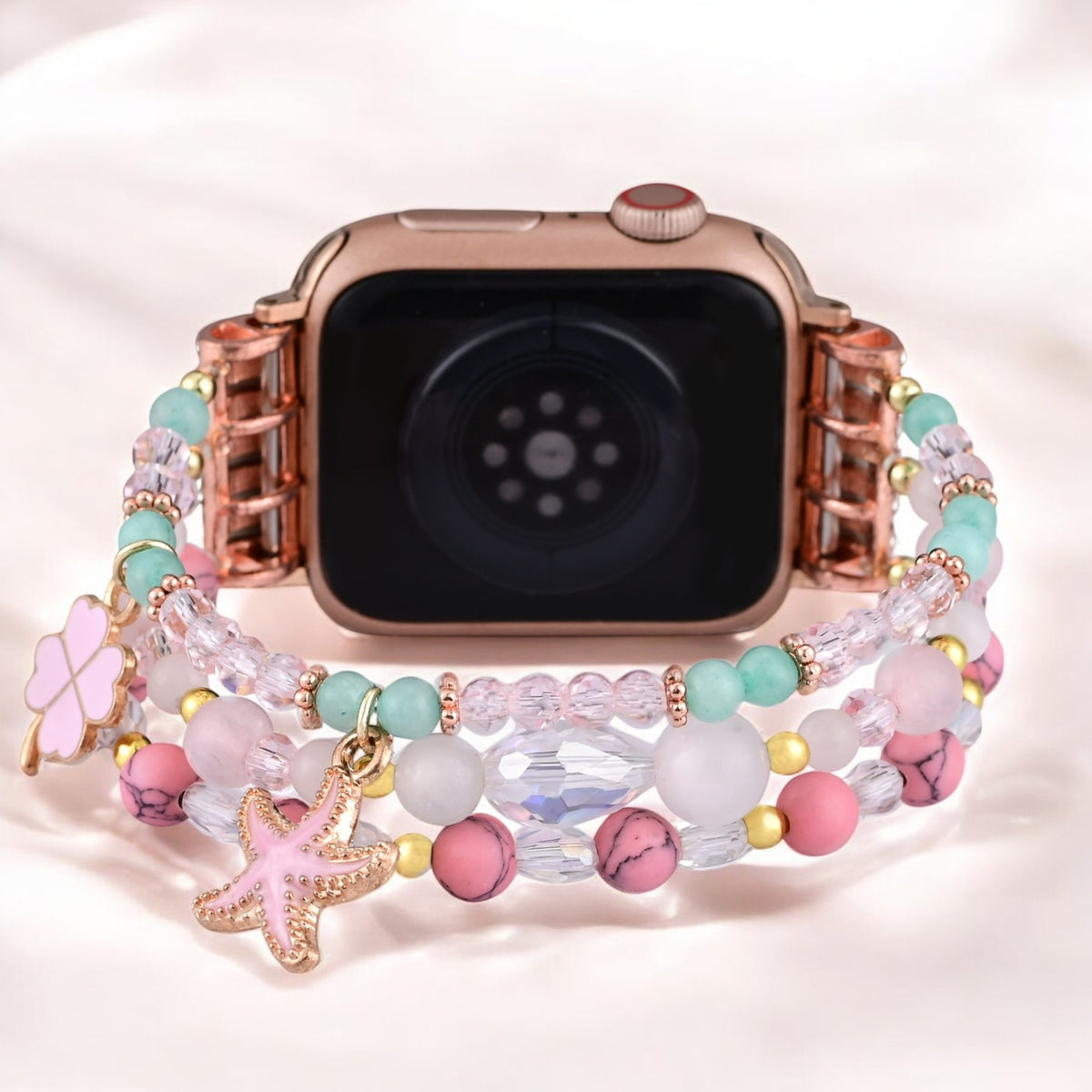 Roze zand stretch Apple Watch -bandje