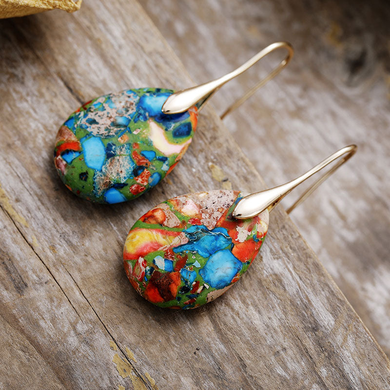 Jasper Essence Dangle Oorbellen