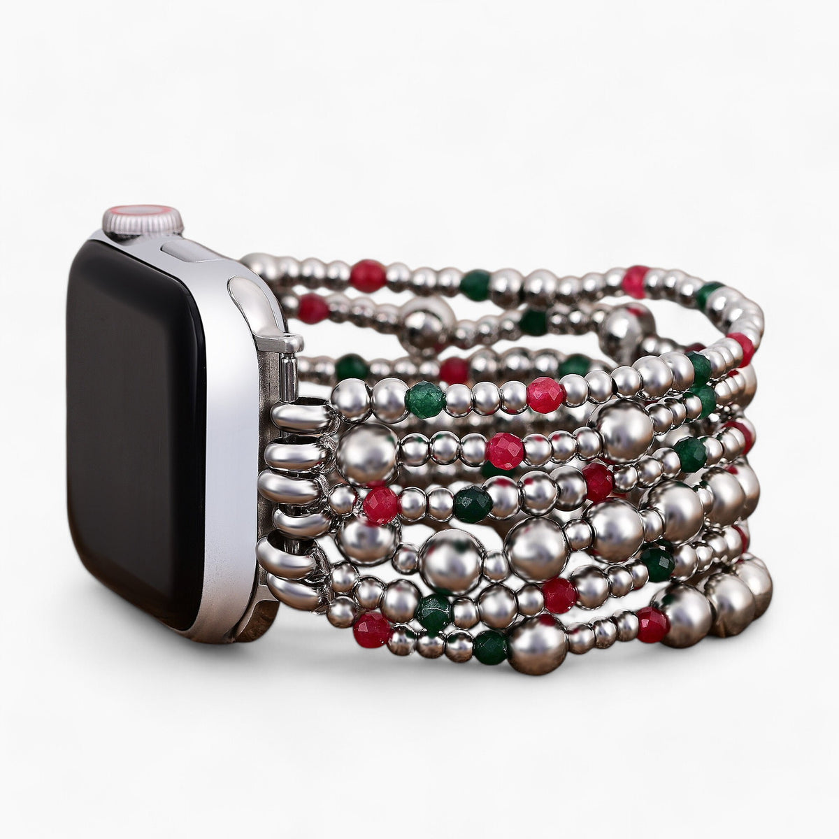 Kerst Zilveren Magische Stretch Apple Watch Bandje