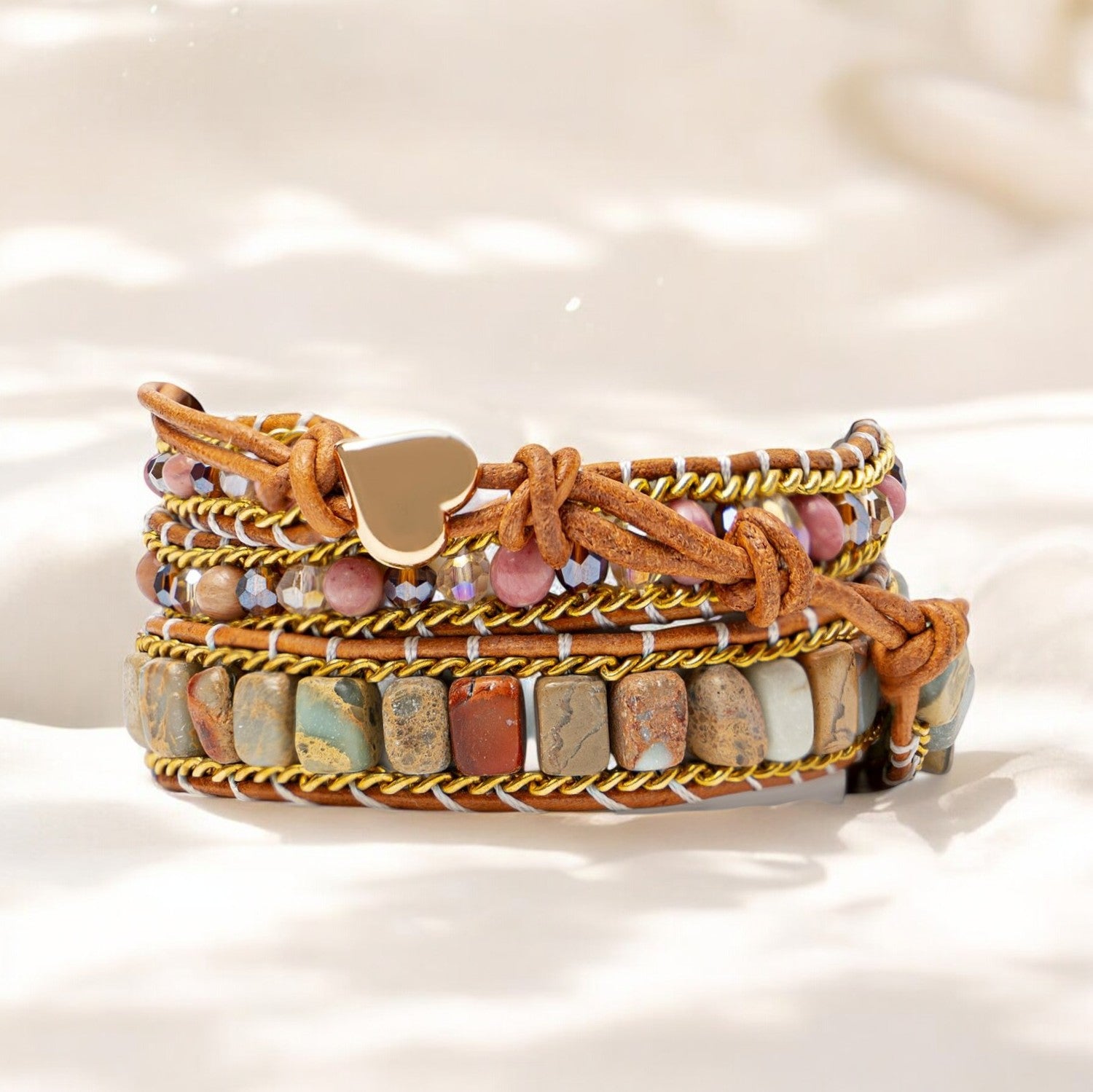 Rhodoniet Liefdesbeschermingswikkelarmband