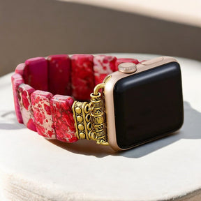 Scarlet Tibetaanse Jaspis Stretch Apple Watch Band