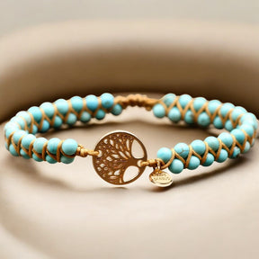 Levensboom turquoise armband