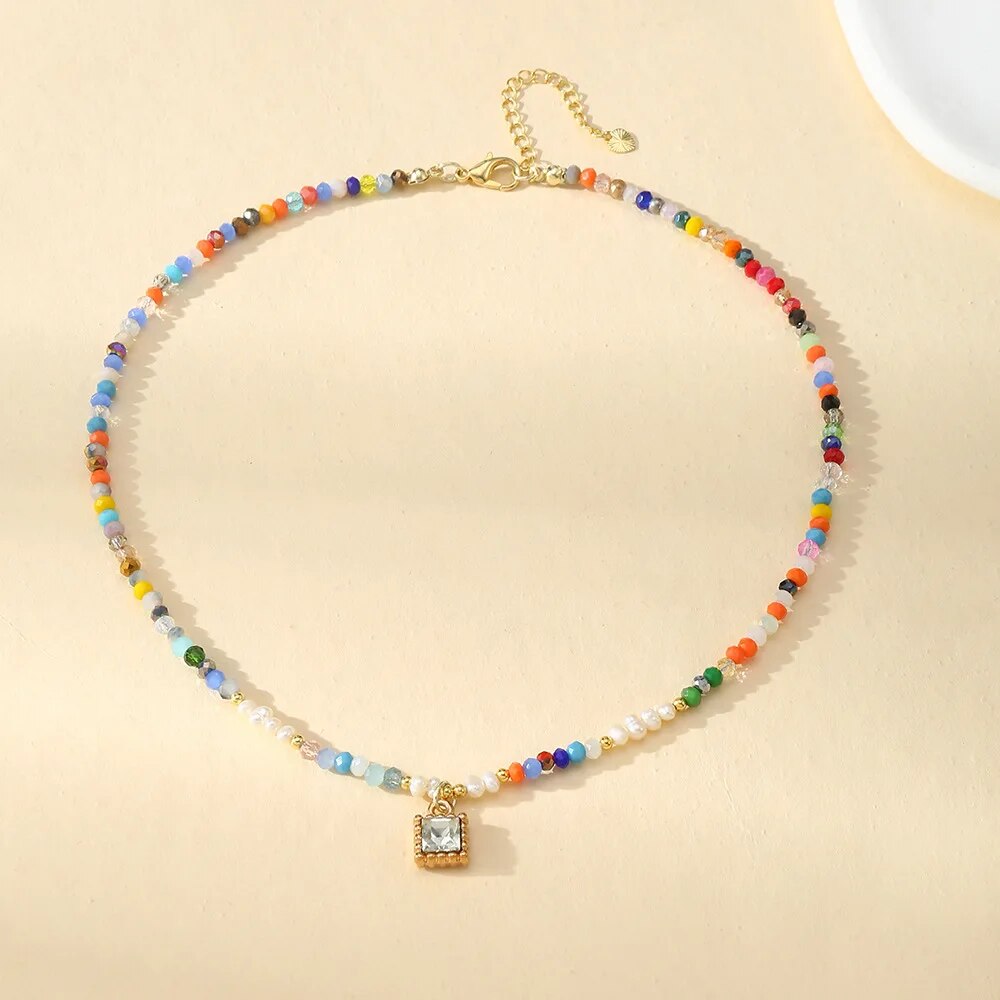 Regenboog Frost Crystal Choker ketting