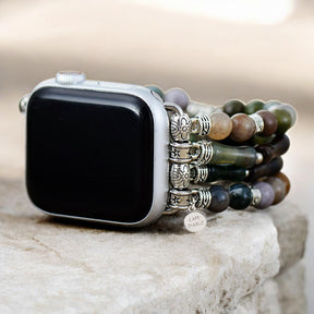 Vintage agaat stretch Apple Watch band