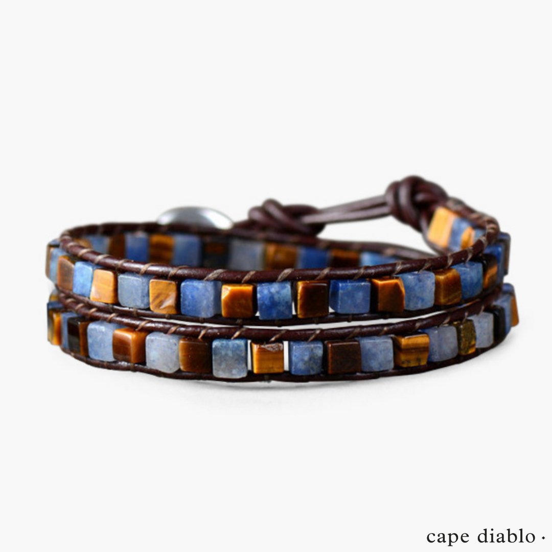 Celestial Natural Stone Leather Bracelet - Cape Diablo