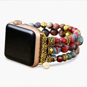 Crimson Jasper Stretch Apple Watch Strap - Cape Diablo