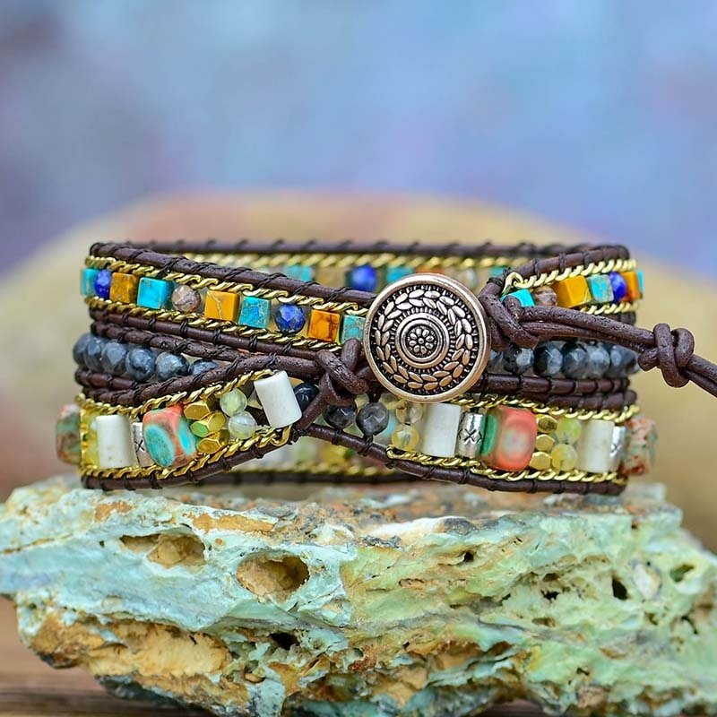 Earth Emperor Jasper Wrap Bracelet - Cape Diablo