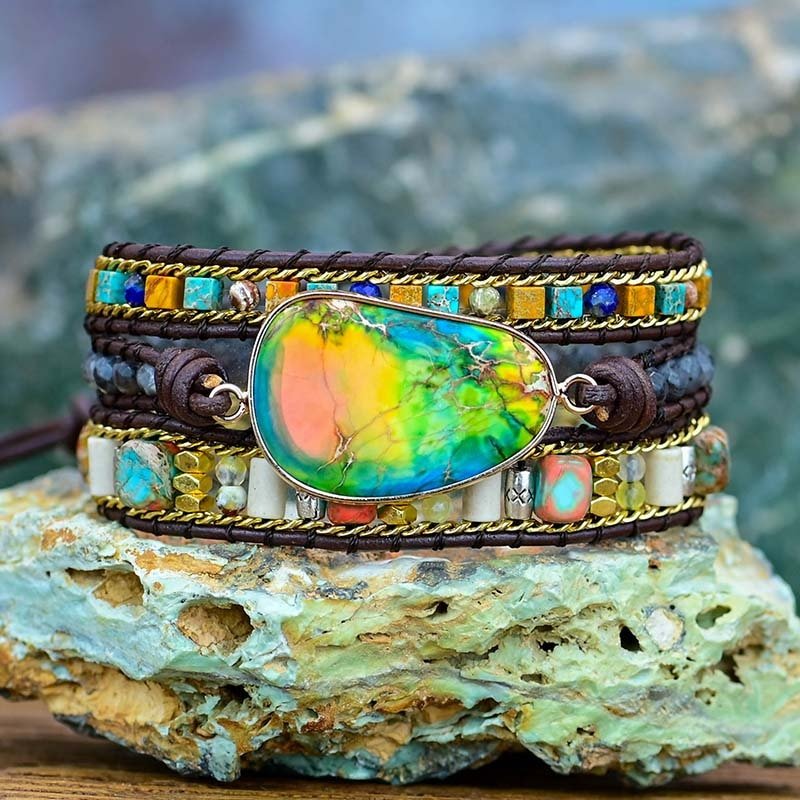 Earth Emperor Jasper Wrap Bracelet - Cape Diablo