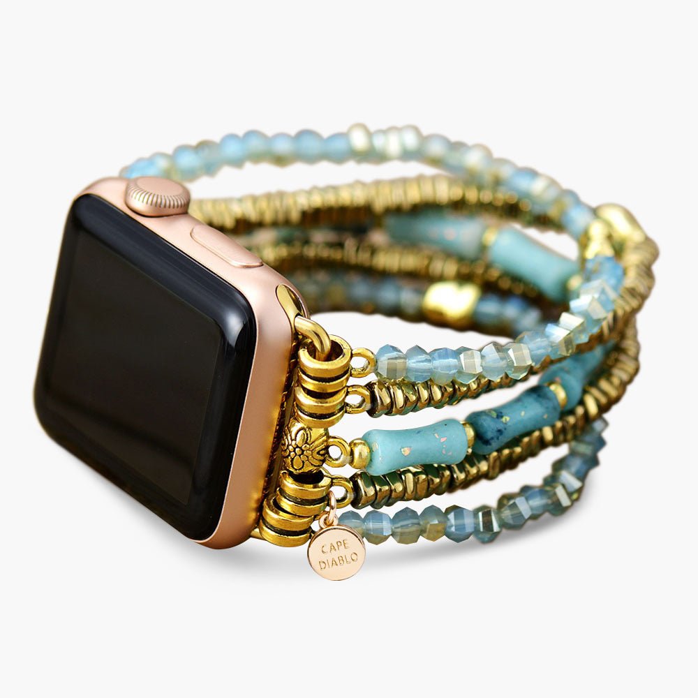 Jade Glimmer Stretch Apple Watch Strap - Cape Diablo