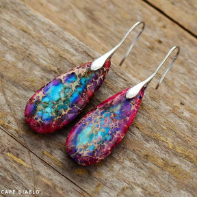 Tibetan Energy Jasper Earrings - Cape Diablo