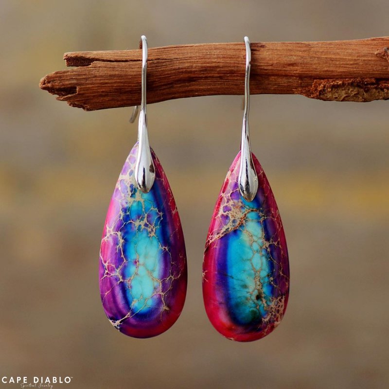 Tibetan Energy Jasper Earrings - Cape Diablo